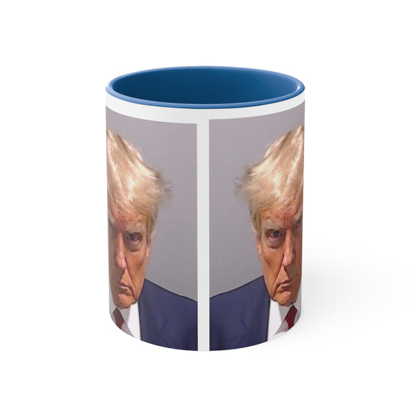 Trump's Mug Shot on a Accent Coffee Mug, 11oz