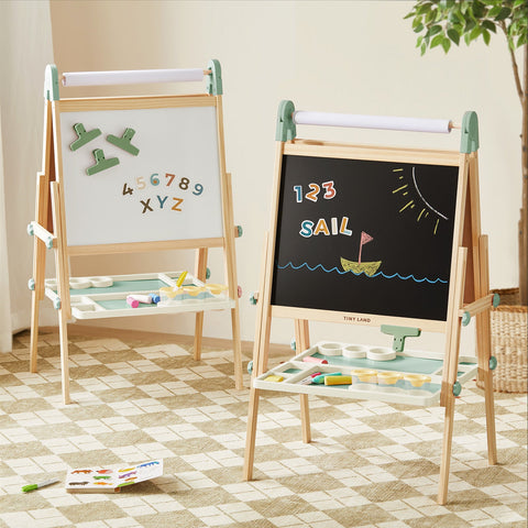 Tiny Land® Magnitales Easel for Kids - Green - gocyberbiz.com