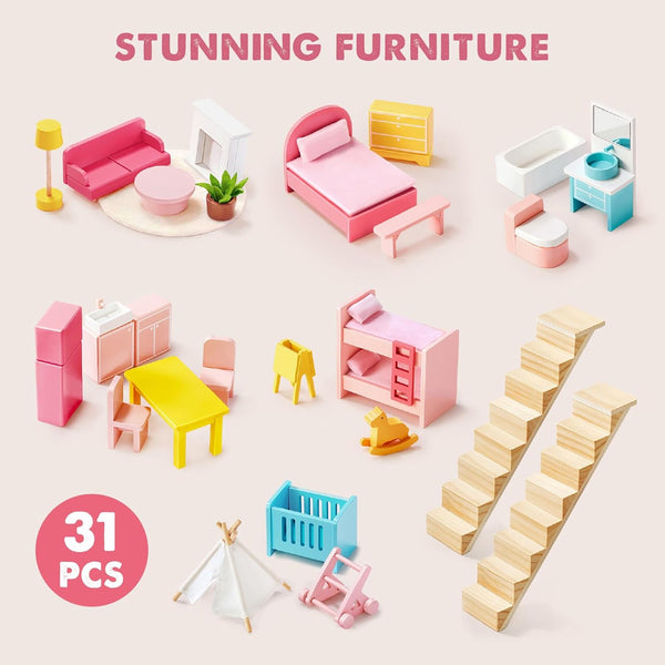 Tiny Land® Sweetwood Love Dollhouse without Dolls - gocyberbiz.com
