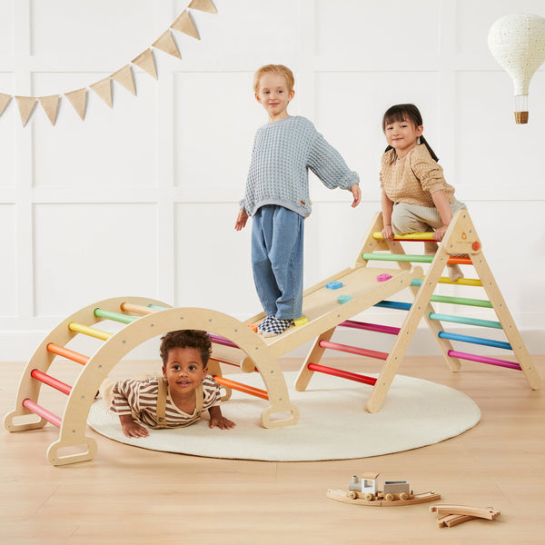 Tiny Land® 7-in-1 Rainbow Climbing Set - gocyberbiz.com