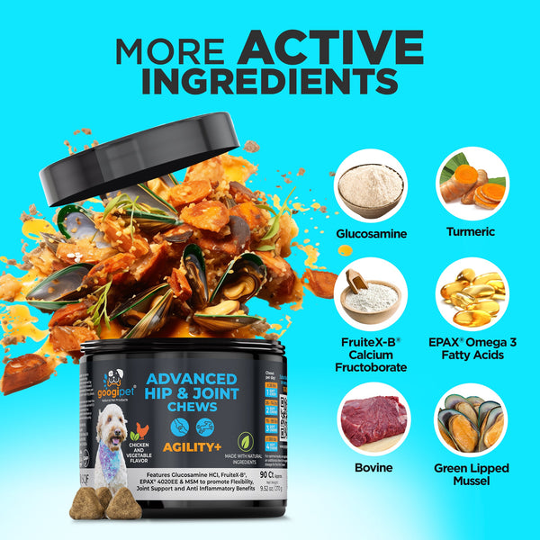Agility+ Advanced Hip and Joint Chews for Dogs - gocyberbiz.com