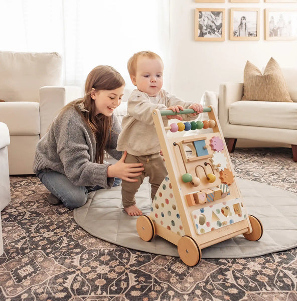 Tiny Land® Versatile Natural Wooden Baby Walker - gocyberbiz.com