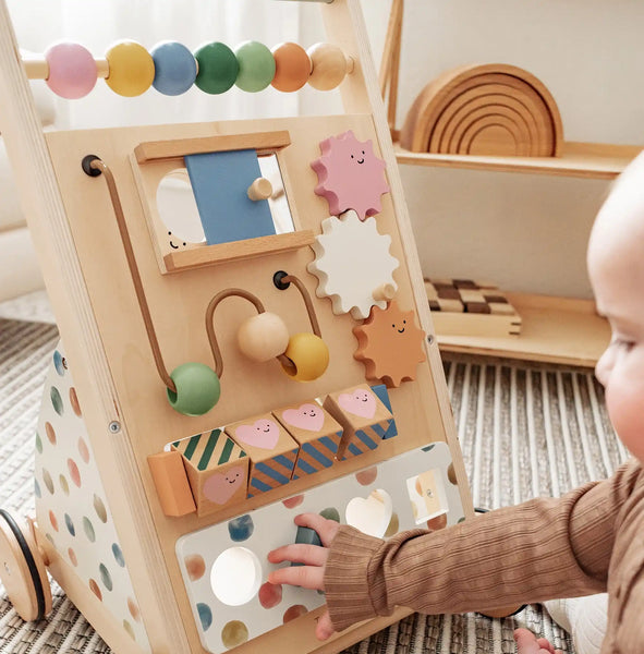 Tiny Land® Versatile Natural Wooden Baby Walker - gocyberbiz.com