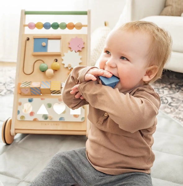 Tiny Land® Versatile Natural Wooden Baby Walker - gocyberbiz.com
