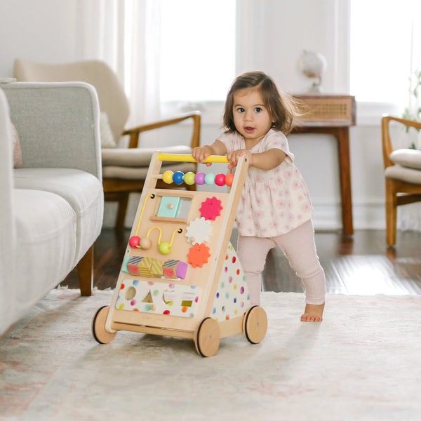 Tiny Land® Premium Natural Wooden Activity Walker - gocyberbiz.com