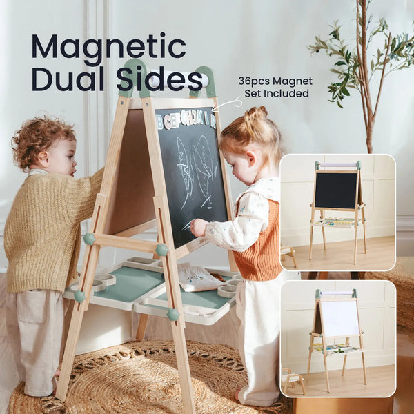 Tiny Land® Magnitales Easel for Kids - Green - gocyberbiz.com