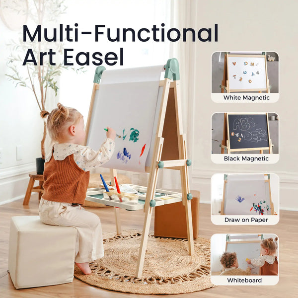Tiny Land® Magnitales Easel for Kids - Green - gocyberbiz.com