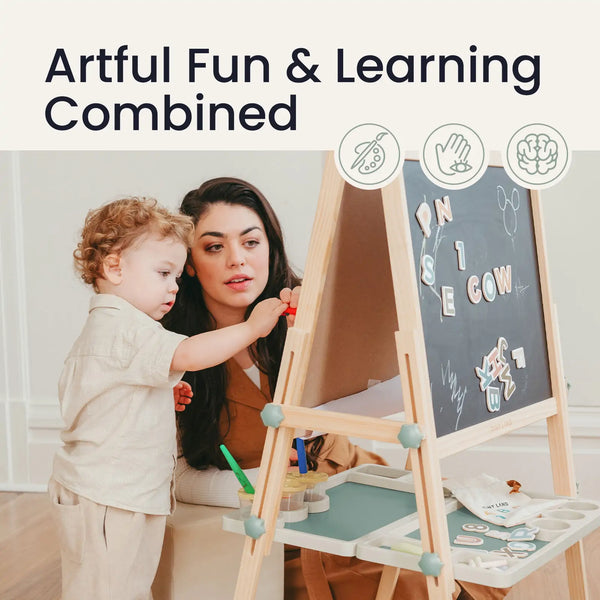 Tiny Land® Magnitales Easel for Kids - Green - gocyberbiz.com