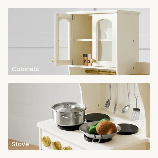 Tiny Land® Wooden Play Kitchen with Storage for Creative Toddlers - gocyberbiz.com