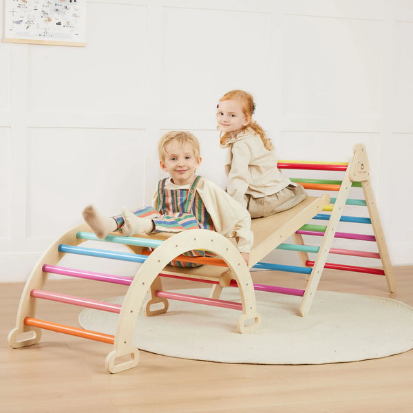 Tiny Land® 7-in-1 Rainbow Climbing Set - gocyberbiz.com