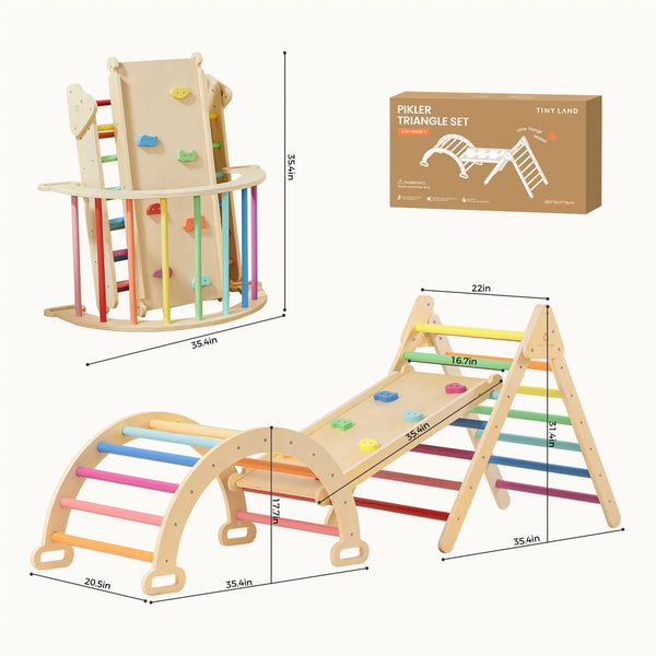 Tiny Land® 7-in-1 Rainbow Climbing Set - gocyberbiz.com