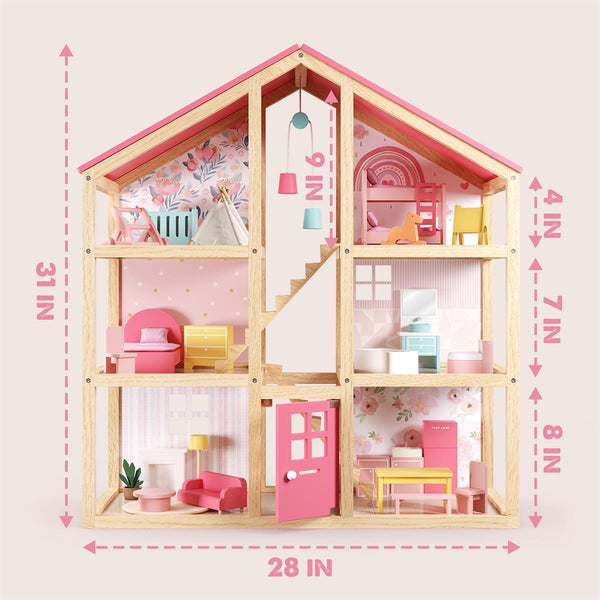 Tiny Land® Sweetwood Love Dollhouse without Dolls - gocyberbiz.com