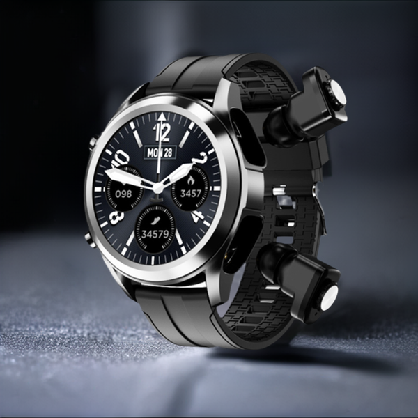 2 In 1 In-Ear Wireless Stereo Earbuds  Blue-tooth Headset Bracelet Tws Smart Watch - gocyberbiz.com