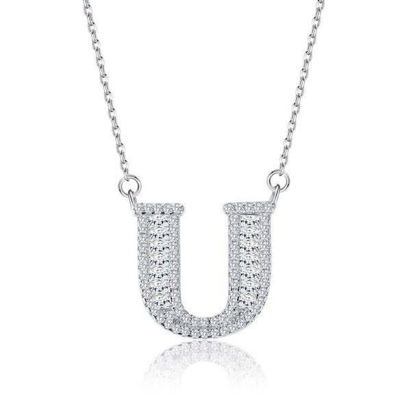 Sterling Silver Letter Pendant Necklace - gocyberbiz.com