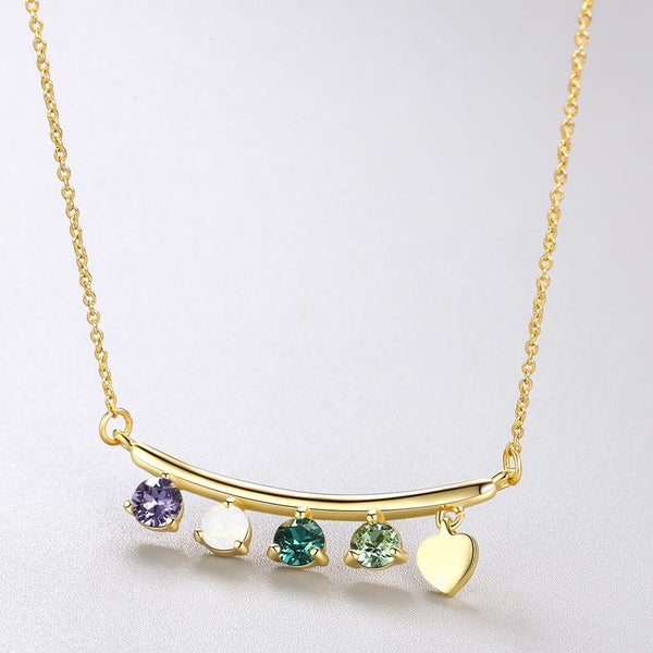 Sterling Silver Necklace with  Crystals - gocyberbiz.com