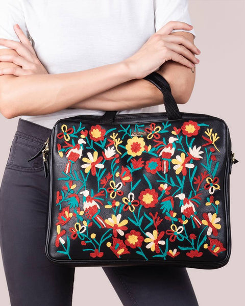 Jungle Embroidered Laptop Bag