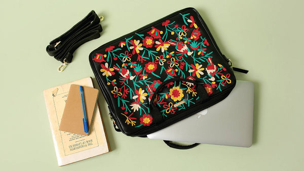 Jungle Embroidered Laptop Bag
