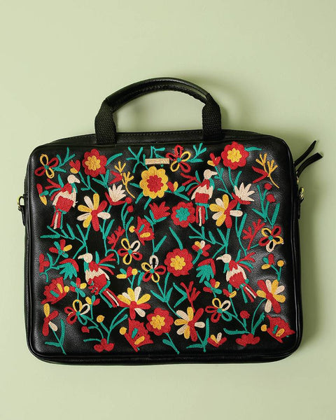 Jungle Embroidered Laptop Bag