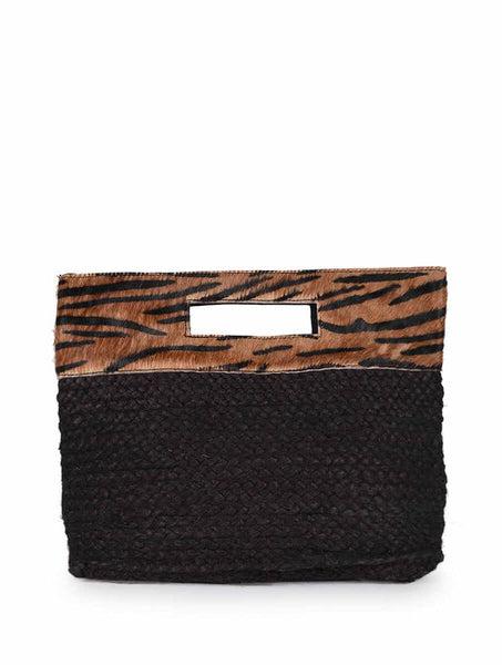 Black Handcrafted Jute Hand Bag