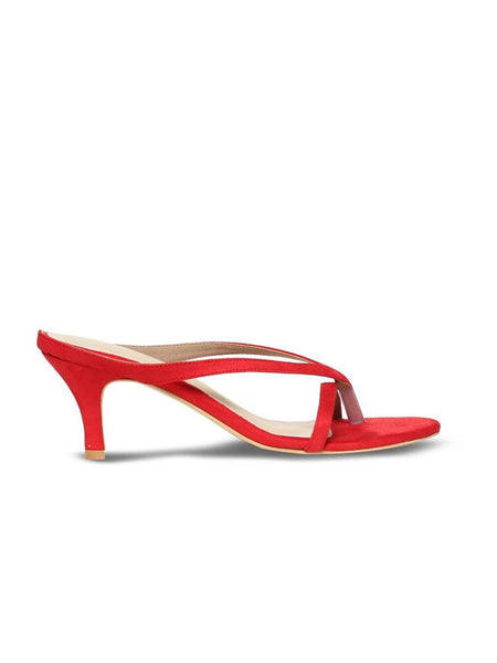Women's Ivory Red Kitten Heel