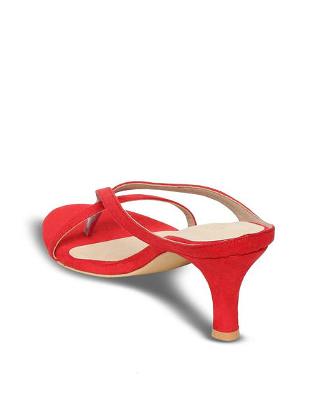 Women's Ivory Red Kitten Heel