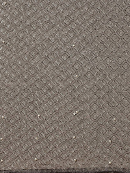 Women's Grey Woven Design Supernet Saree With Blouse Piece