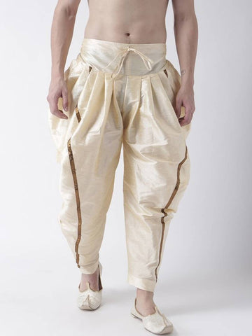 Men Cream-Coloured Solid Dhoti