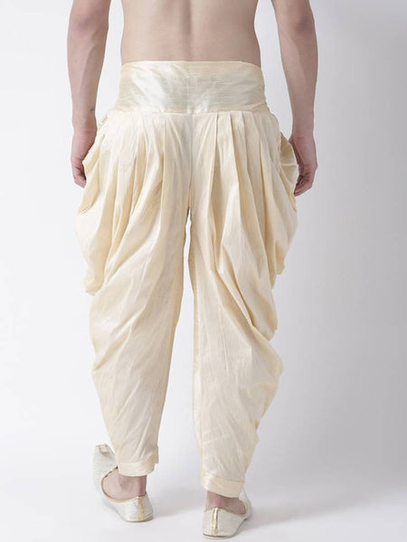 Men Cream-Coloured Solid Dhoti