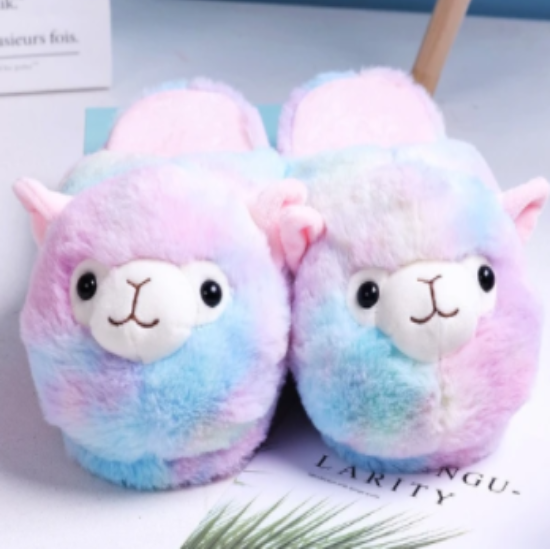Fluffy alpaca slippers - gocyberbiz.com