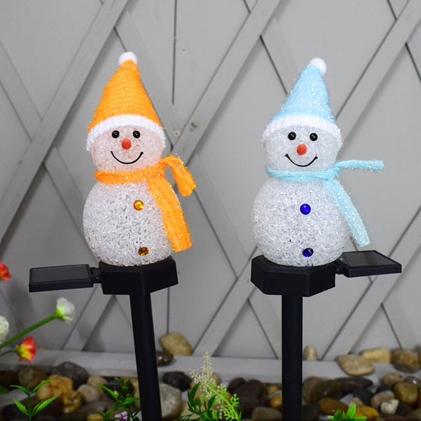 Solar Christmas Lights Snowman LED Lamp Solar Lighting for Garden Christmas Decor - gocyberbiz.com