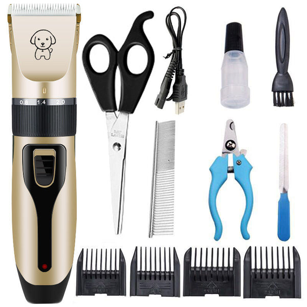 Rechargeable Professional Hair Clipper (Pet/Cat/Dog/Rabbit) Hair Trimmer Dog Hair Clipper Grooming Shaver Set Pets Haircut Tool - gocyberbiz.com