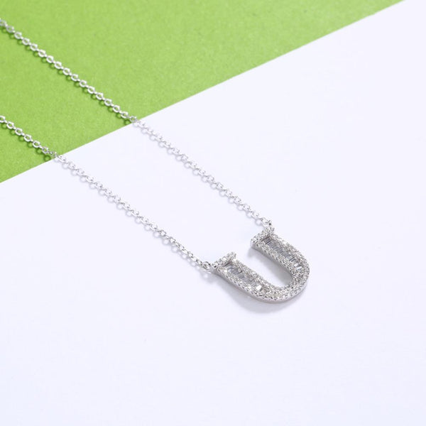 Sterling Silver Letter Pendant Necklace - gocyberbiz.com