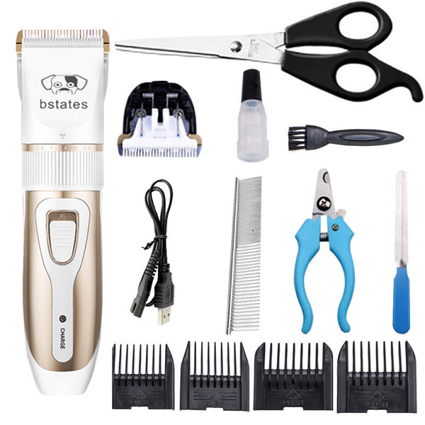 Rechargeable Professional Hair Clipper (Pet/Cat/Dog/Rabbit) Hair Trimmer Dog Hair Clipper Grooming Shaver Set Pets Haircut Tool - gocyberbiz.com