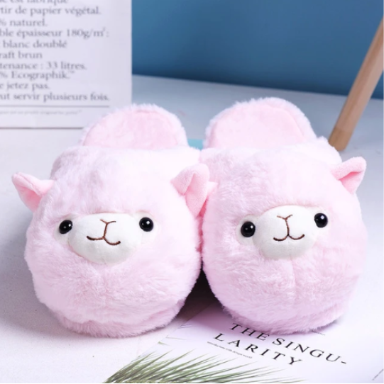 Fluffy alpaca slippers - gocyberbiz.com