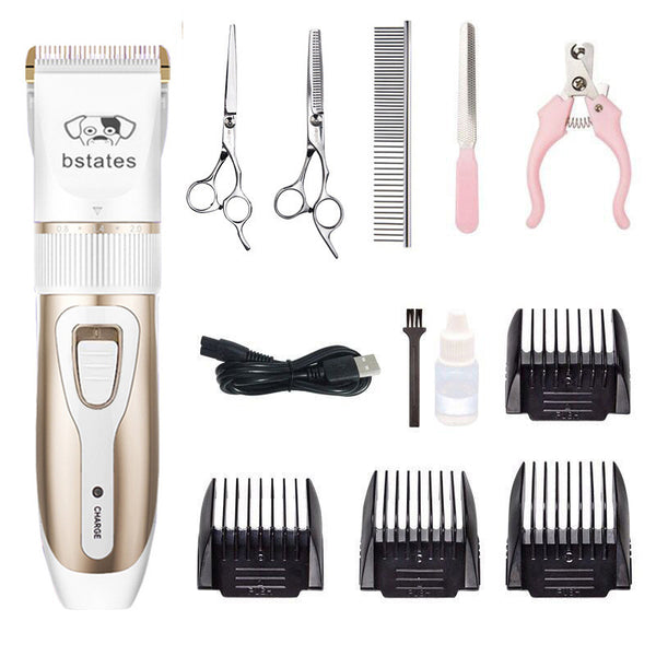 Rechargeable Professional Hair Clipper (Pet/Cat/Dog/Rabbit) Hair Trimmer Dog Hair Clipper Grooming Shaver Set Pets Haircut Tool - gocyberbiz.com