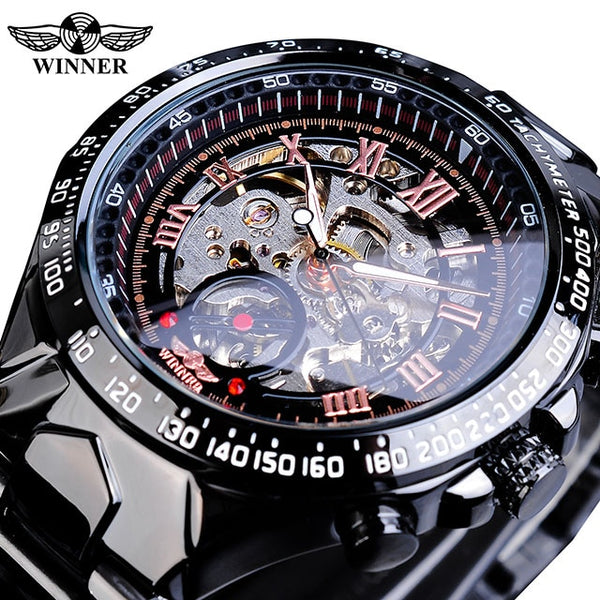 Mechanical Sport Design Golden Men's Watches - gocyberbiz.com