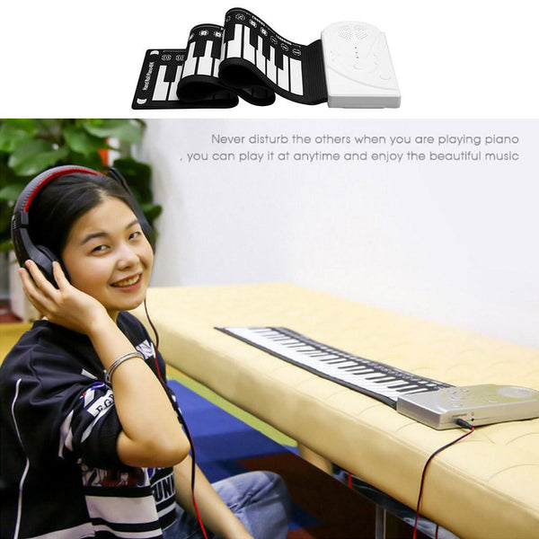 Portable 49-Key Flexible Silicone Roll Up Piano Folding Electronic Keyboard Flexible Silicone Electronic Roll Up Piano - gocyberbiz.com