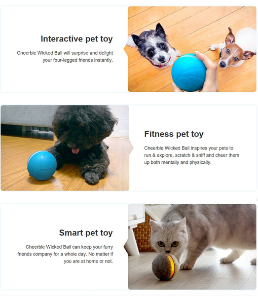 Cheerble Pet Toy Wicked ball 100% Automatic Jump Ball Smart Teaser Cat and Dog Toys Bite-resistant - gocyberbiz.com