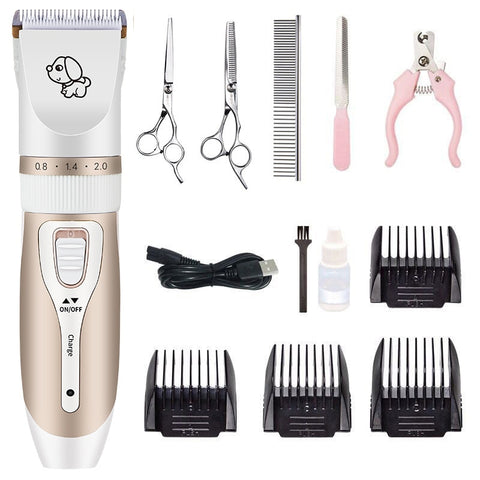 Rechargeable Professional Hair Clipper (Pet/Cat/Dog/Rabbit) Hair Trimmer Dog Hair Clipper Grooming Shaver Set Pets Haircut Tool - gocyberbiz.com