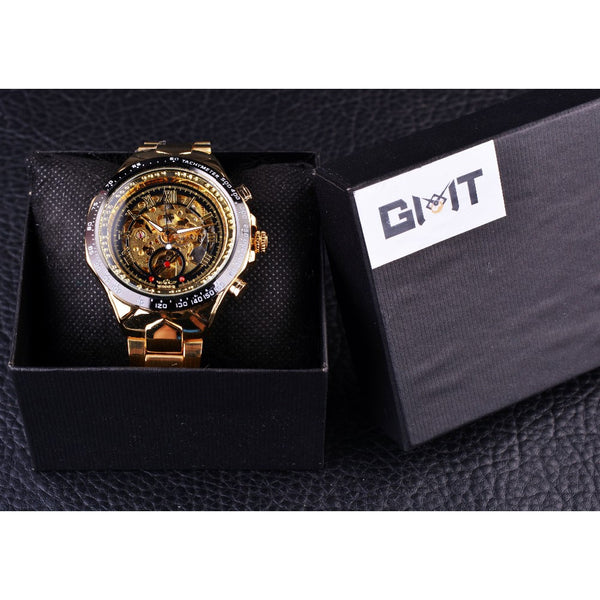 Mechanical Sport Design Golden Men's Watches - gocyberbiz.com