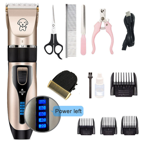 Rechargeable Professional Hair Clipper (Pet/Cat/Dog/Rabbit) Hair Trimmer Dog Hair Clipper Grooming Shaver Set Pets Haircut Tool - gocyberbiz.com