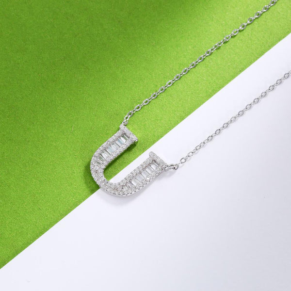 Sterling Silver Letter Pendant Necklace - gocyberbiz.com