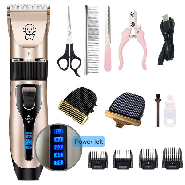 Rechargeable Professional Hair Clipper (Pet/Cat/Dog/Rabbit) Hair Trimmer Dog Hair Clipper Grooming Shaver Set Pets Haircut Tool - gocyberbiz.com