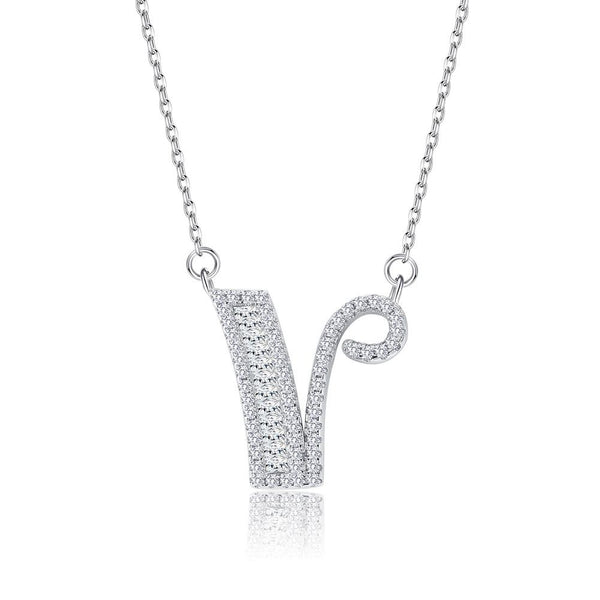 Sterling Silver Letter Pendant Necklace - gocyberbiz.com