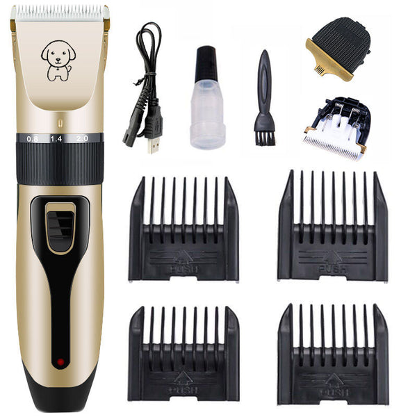 Rechargeable Professional Hair Clipper (Pet/Cat/Dog/Rabbit) Hair Trimmer Dog Hair Clipper Grooming Shaver Set Pets Haircut Tool - gocyberbiz.com