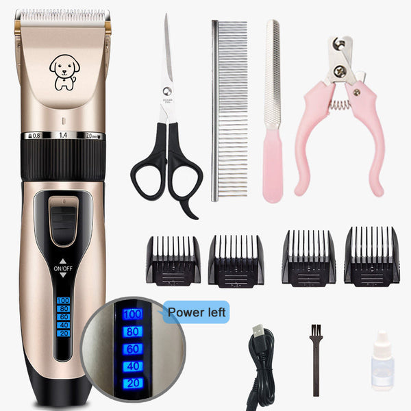 Rechargeable Professional Hair Clipper (Pet/Cat/Dog/Rabbit) Hair Trimmer Dog Hair Clipper Grooming Shaver Set Pets Haircut Tool - gocyberbiz.com