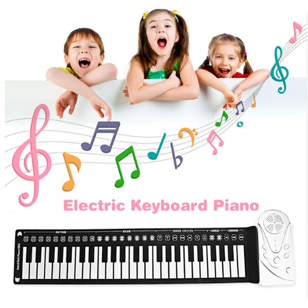 Portable 49-Key Flexible Silicone Roll Up Piano Folding Electronic Keyboard Flexible Silicone Electronic Roll Up Piano - gocyberbiz.com