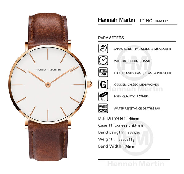Hannah Martin Quartz Watches Women Men - gocyberbiz.com