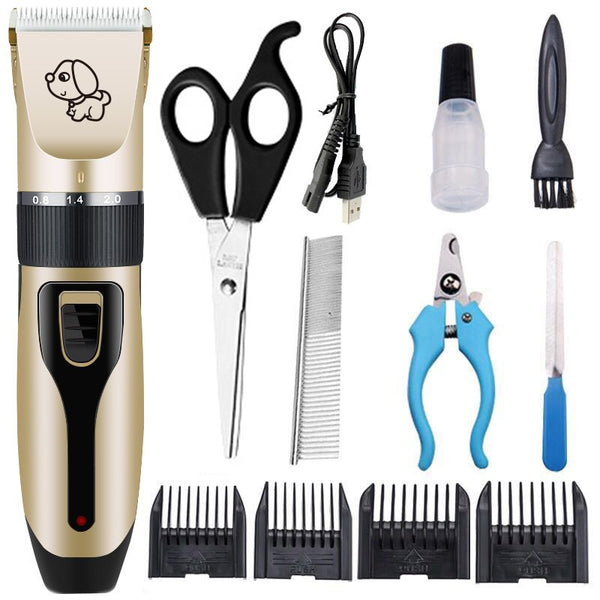 Rechargeable Professional Hair Clipper (Pet/Cat/Dog/Rabbit) Hair Trimmer Dog Hair Clipper Grooming Shaver Set Pets Haircut Tool - gocyberbiz.com