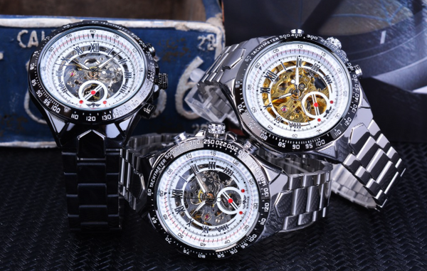 Mechanical Sport Design Golden Men's Watches - gocyberbiz.com
